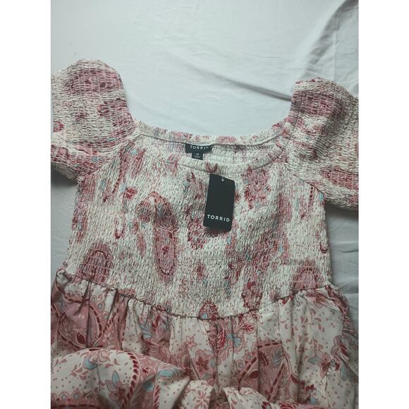 Torrid NWT Maxi Dress Challis Off Shoulder Tulip Hem Dress Paisley Women Large - Picture 5 of 9